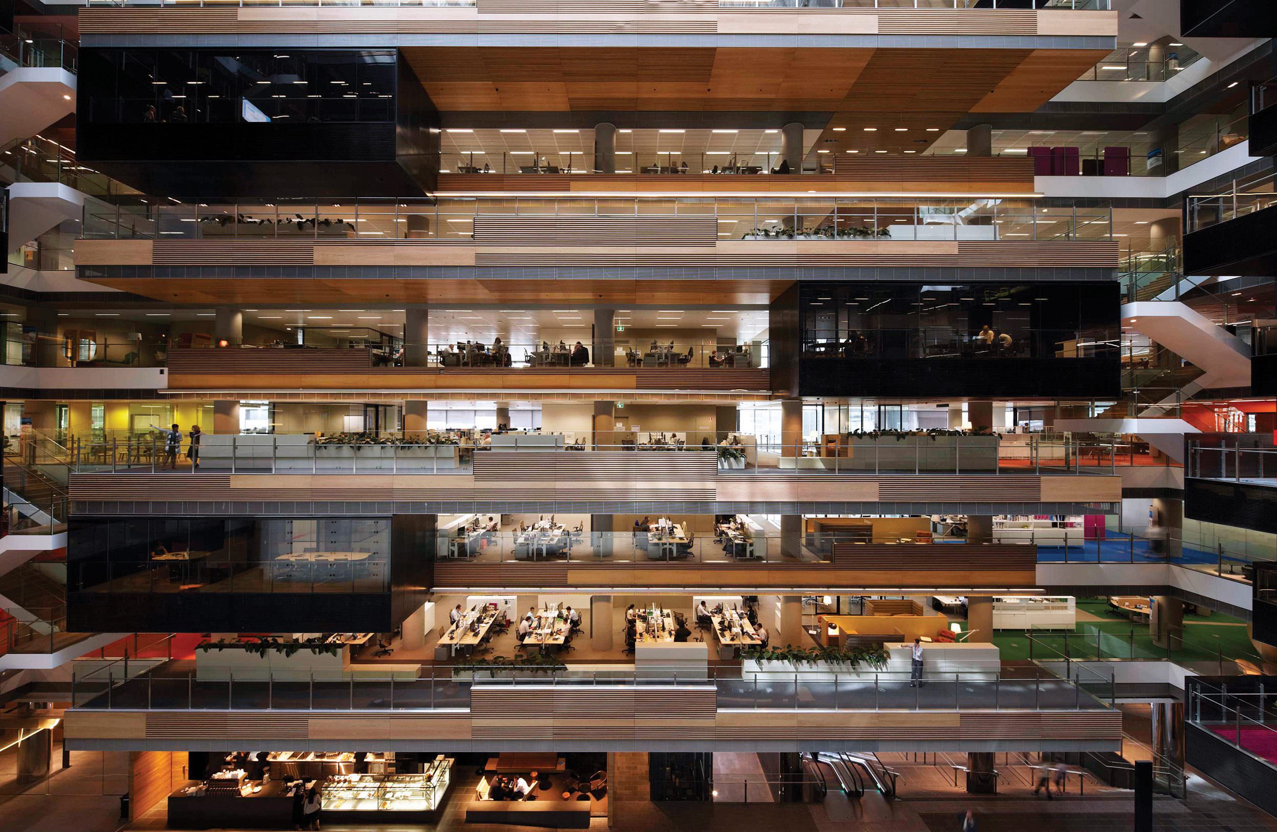 A view showing many of the floors inside the ANZ building
